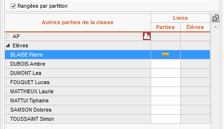 gestion des liens des élèves ULIS